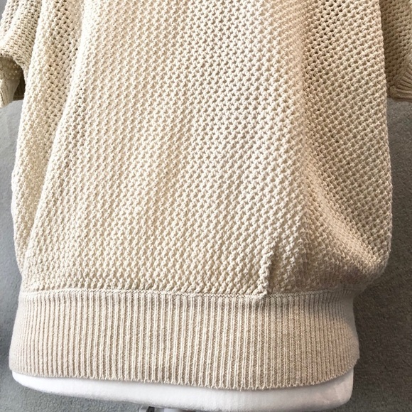 Candie’s Cold Shoulder Knitted Light Tan Cream Sweater Top Women’s Medium - Picture 5 of 6